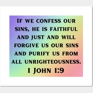 Bible Verse 1 John 1:9 Posters and Art